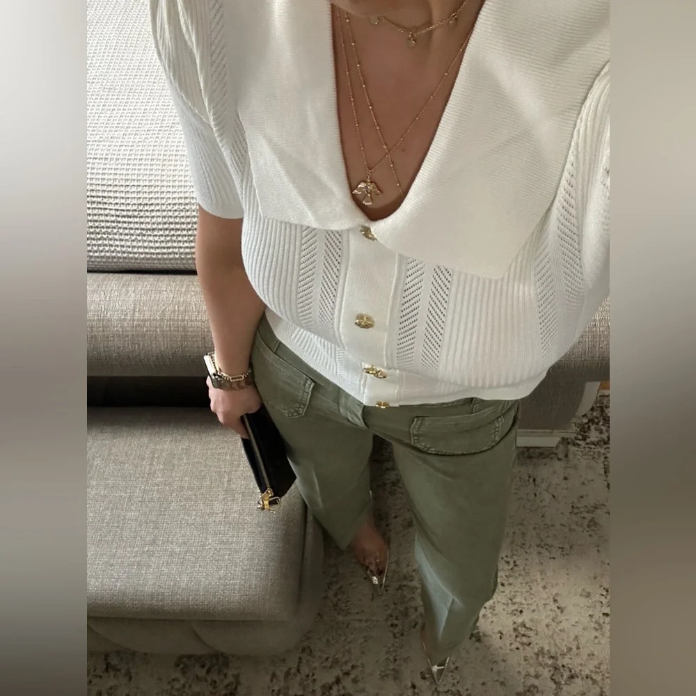 New๐ฉท Effortlessly Cool Olive Green Wide Leg Pants - Picture 7 of 9